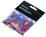 SW-Stahl S3180 Kabelschuhsortiment, 100-teilig I Flachstecker & Rundstecker I Assortiert mit Sortimentsbox I Kupfer mit PVC-Isolierung I Ideal für KFZ, Elektro, Werkstatt
