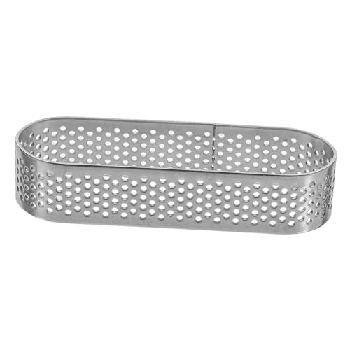 iplusmile Molde Oval para Tartaletas Inoxidable Molde Perforado para Mousse Quiches y Postres Fácil de Desmoldar y Limpiar