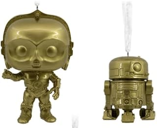 Hallmark Star Wars Ornaments (C-3PO and R2-D2 Funko POP!, Set of 2) - Limited Chase Gold Variants