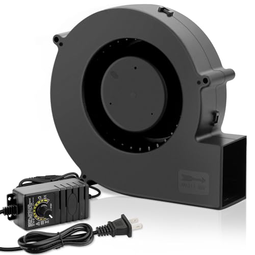 AmRunJe Ventilador de 140 mm x 40 mm con controlador de velocidad variable de CA 110 V 220 V, ventilador de escape de refrigeración sin escobillas de doble bola de 12 V para jaula de ardilla,