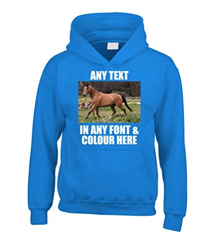 Sweat à capuche personnalisé bleu enfant 7-8 ans pour ne plus perdre ses vêtements