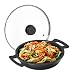 Produktbild Relaxdays Servierpfanne, antihaftbeschichtet, mit Deckel, für Herd & Grill, Aluminium, Grillpfanne, D 28 cm, anthrazit, 13 x 39.5 x 31 cm