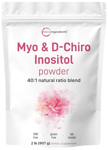 Micro Ingredients Myo-Inositol & D-Chiro Inositol Powder 2lb 442 Servings | 40:1 Ideal Ratio Inositol Supplement for Women* | Supports Hormonal Balance & Ovarian Health* | Non-GMO Vegan Filler-Free