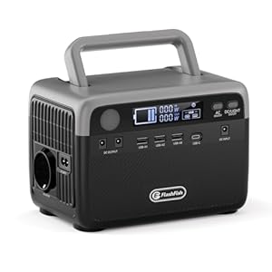FlashFish 230,4 Wh Generateur Electrique portable, Batterie LiFePO4 300W (crête 600 W) avec 2x Ports CC, 4x Ports USB, éclairage LED, Station Electrique pour Camping, RV, Voyages,Panne de courant