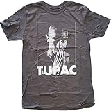 Medium Rockoff Trade Herren Tupac Praying T-Shirt, Grau (Anthrazit), M