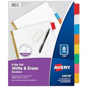 Avery Write & Erase Trennblätter 23079, 8 Stück