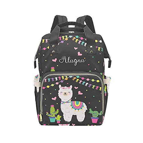 Yeshop Personalized Diaper Backpack Llama Cactus Alpaca Multi Function Diaper Bag Travel Daypack Nursing Nappy Changing Bag