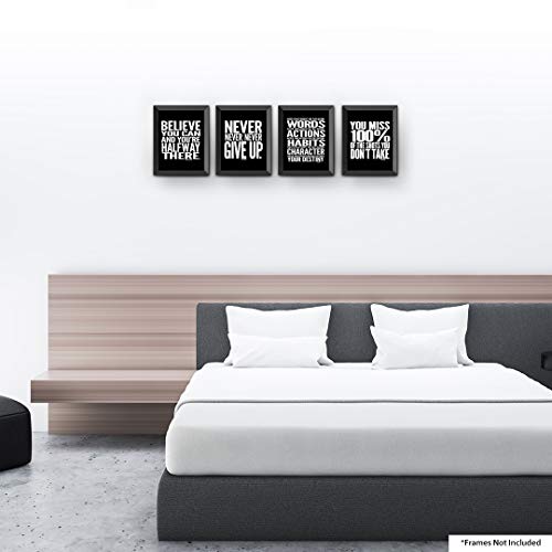 Lushleaf Designs Motivational Quote Workout Gym Poster - 8" X 10" Inches - Classroom And Office Wall Art - Black Matte Finish - Adhesive Backing Can Stick On Smooth Surfaces #TOP5