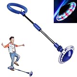 Q-WOOFF Kinder Blinkender Springring, Sport Sprungball，Faltbarer Flash Jumping Ball, Geeignet Für Geschicklichkeitsspiele Für Kinder Oder Erwachsene, Übung(Blau)