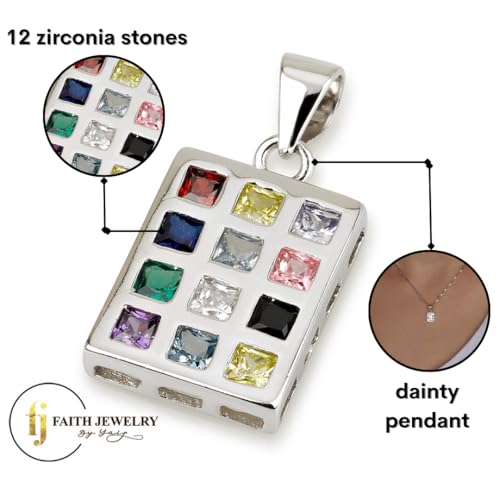 Ephod Breastplate Necklace, Priest Breastplate, Hebrew Jewelry, Hoshen Necklace, Tribes of Israel Necklace, 925 Sterling Silver Jewelry, Jewish Jewelry for Women, Mens Jewish Jewelry, Israel Blessing Necklace, Holy Land Souvenirs, Israeli Made Jewelry2