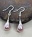 Lavender Pearl Earrings for Women Dangling with Sterling Silver - Pink - Purple - Mauve - Colored - Drop - Dangle - Lightweigt - Everyday Wear - TearDrop - Unique Gifts for Women - Handmade Birthstone Jewelry