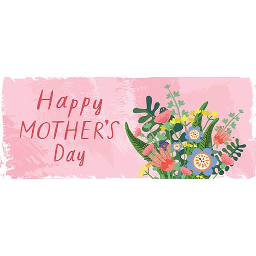 PARTYRAMA.CO.UK Happy Mother's Day Wild Flowers PVC Party Sign Decoration 60cm x 25cm