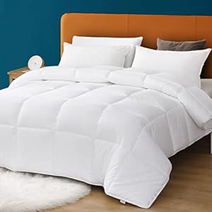 APSMILE Couette 4 Saison 300GSM Couette en Microfibre – Couette 2 Lit Personnes 220 x 240 cm Blanc avec Onglets d’angle, Lavable en Machine