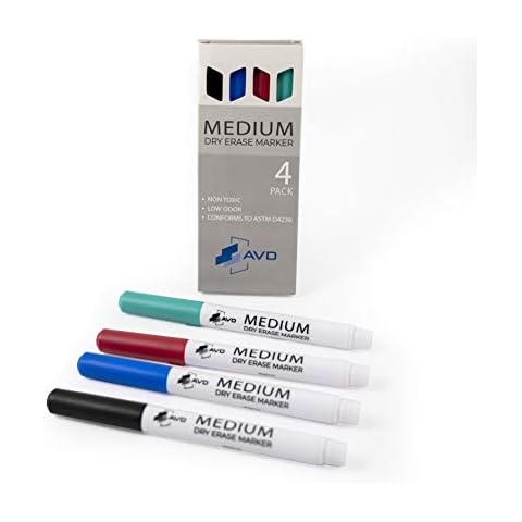Audio-Visual Direct Medium Dry Erase Markers, Set of 4 Cover