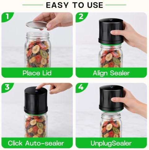 Quntelon Electric Mason Jar Vacuum Sealer Kit - 2