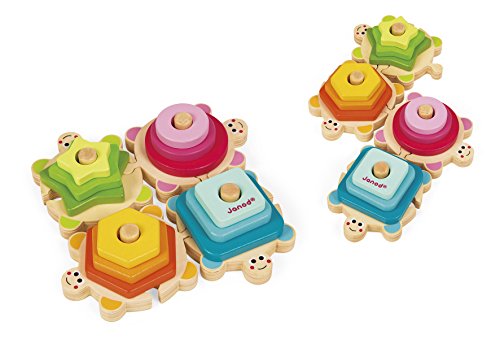 Janod I Wood Stackable Turtles - 12 Pieces - Ages 18 Months + - J05337 #TOP6