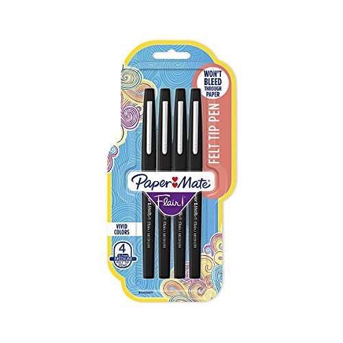 Flair Felt Tip Pens, Medium Point (0.7mm), Black