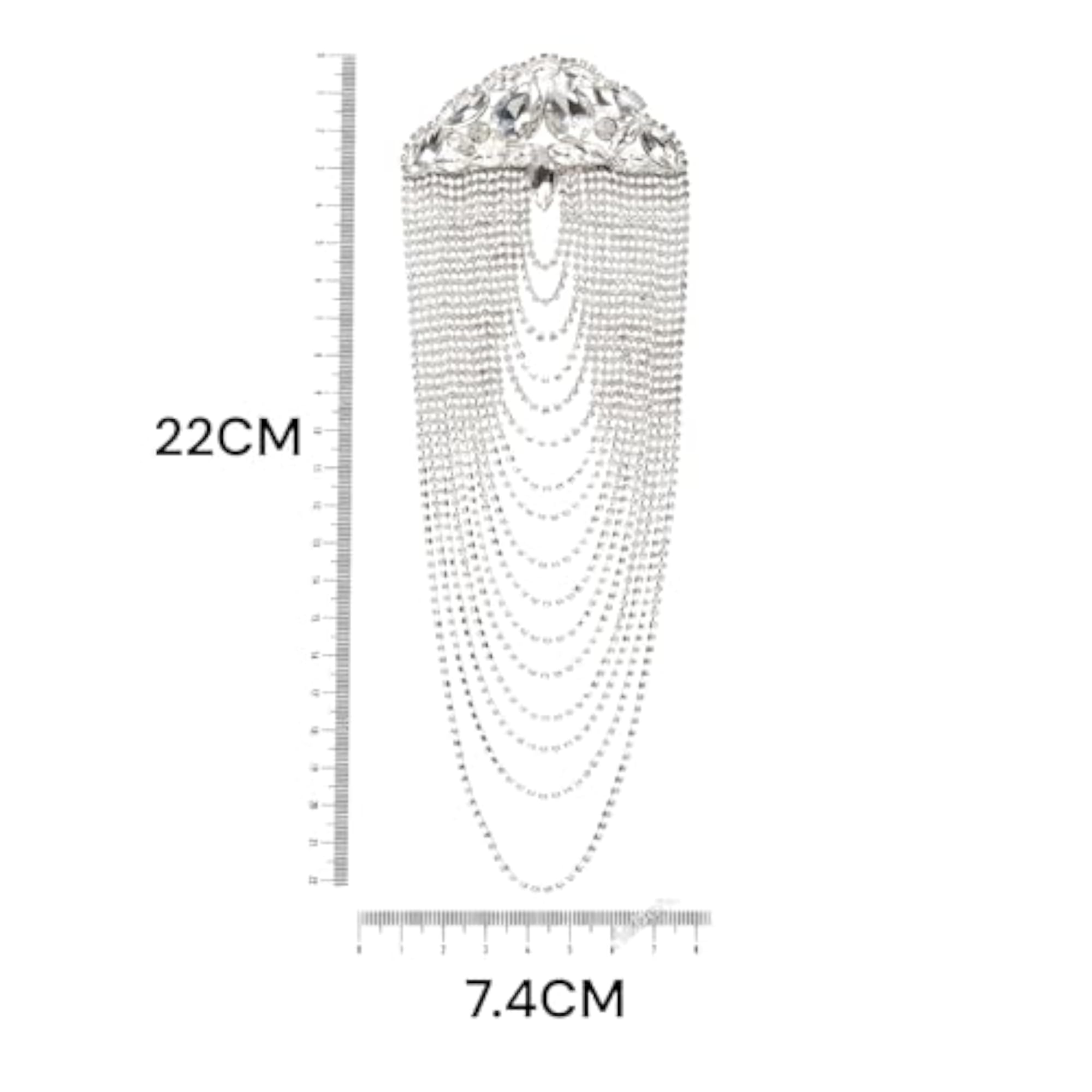 Luxury Crystal Cascading Silver Brooch - Elegant Design