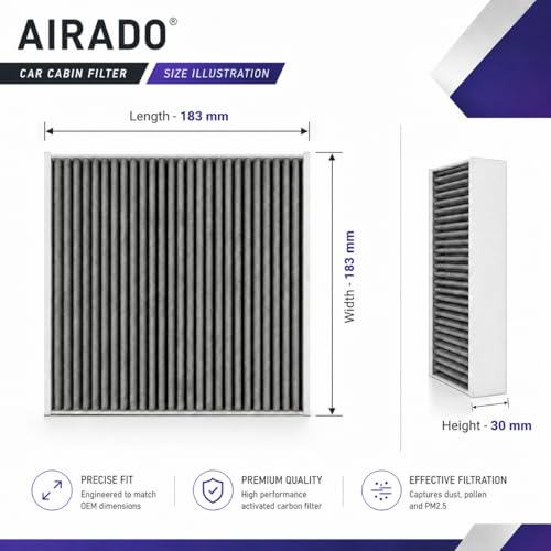 Image of Car Cabin Air Filter with Activated Carbon | AC Filter for Maruti Suzuki Swift (2018+),Baleno (2015-2023),Dzire (2017+) Toyata Glanza | PM2.5 Dust Protection | Easy DIY Installation, Pack of 1