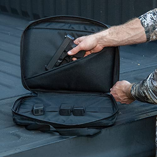 Trt Tactical Double Pistol Case: Soft Handgun Case With Carry Handle And Accessory/Magazine Organization Pockets Perfect For Storage Or Transportation To Shooting Range/Hunting Site - Small #TOP6