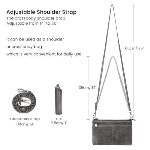 Image of SENDEFN PU Leather Crossbody Bag for Women Small Clutch Purses Crossbody Shoulder Handbag Wallet Purses RIFD Card Slots