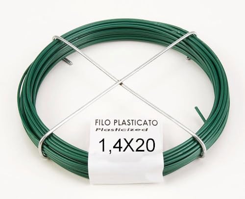 Varie misure Filo di ferro Plastificato Verde o Bianco varie misure Filotecnica (verde 1,4 x 20mt)