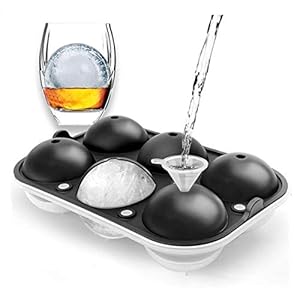 VARWANEO Ice Ball Maker Mold,2.5” Large Sphere ice mold,Silicone round ice Cube Tray with Lid for Whiskey,Cocktail and…