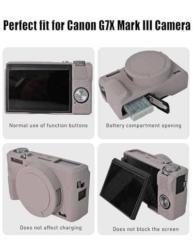Funda para Cámara Canon G7X Mark III Silicona Gris miniatura 3