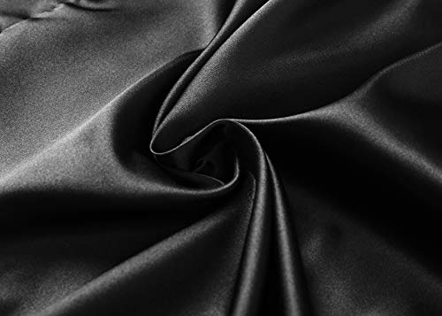 Sealinf Flower Girl's Bridesmaid Pure-Colored Robe With Gold Glitter For Bridal Party Wedding Getting Ready (Black, Tag 10) #TOP5