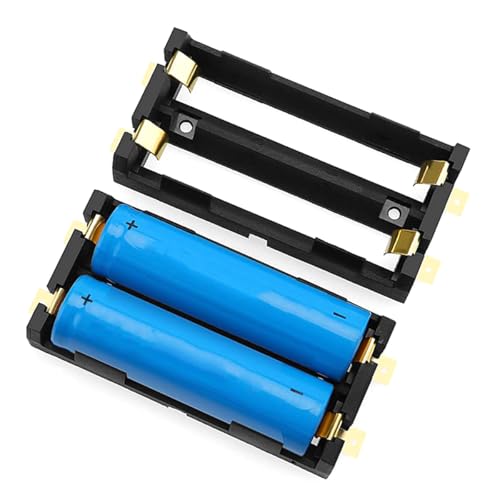VOANZO 2-teiliger 18650-Batteriehalter, 3,7 V, 2-teiliger Batterie-Aufbewahrungskoffer für SMD 18650-DIY-Netzteil, hochtemperaturbeständig, für Ladeprojekte