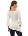 PattyBoutik Women 3/4 Sleeve High-Low Hem Top (Ivory Large)