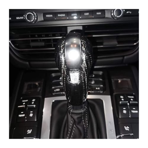 Garniture tête pommeau levier vitesse carbone pour réparer un intérieur usé de Macan - 5