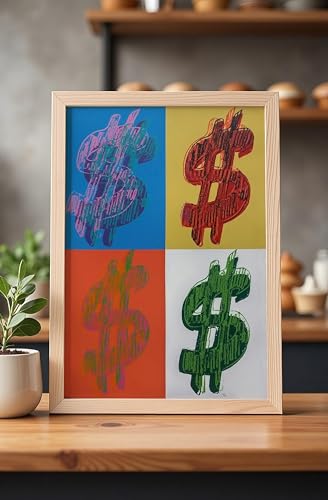Toile murale Andy Warhol Dollar 1982, affiche pop art vintage colorée pour salon 40x60cm