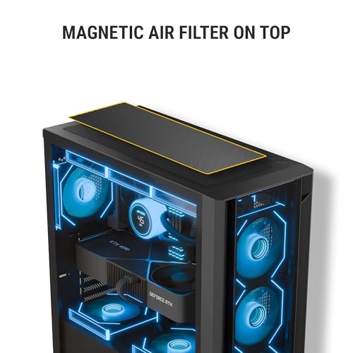 Image of Ant Esports Aqua 360 4F Mid-Tower Computer Case /Gaming Cabinet - Black | Pre-Installed 4 ARGB Fans