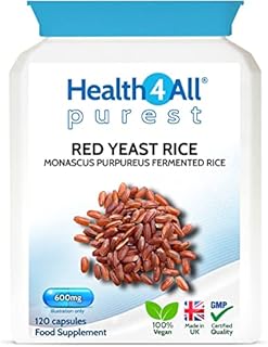 Red Yeast Rice 600mg 120 Capsules (V) . Purest- no additives. Vegan. Highest Safe Dosage 2400mg a Day. Made by Health4All