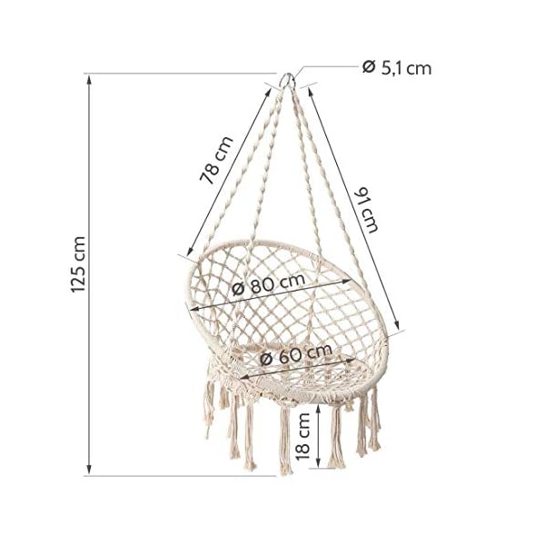 OUTLIV. Capri Hängesessel, Hängestuhl, Hängekorb Ø 82/62 cm aus Bambus/Rope in Natur - Outdoor Schaukel, Sessel für Garten, Terrasse, Balkon – Bild 3