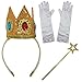 Viwind Peach Princess Crown Glove Magic Stick, 3 Set Peach Princess Costume for Gilrs Kids Birthday Party Decorations Halloween Christmas Cosplay Hair Accessories