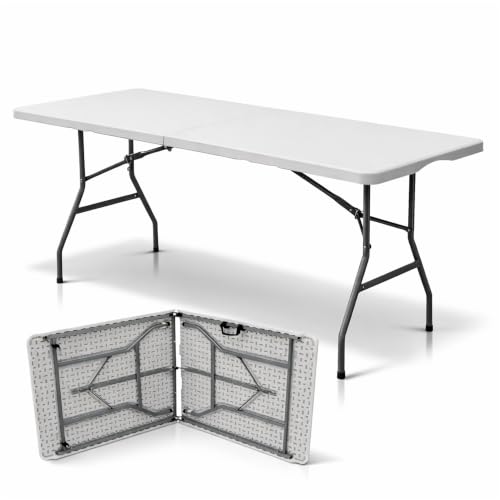 Oypla Heavy Duty Folding Catering Garden Trestle Table - 6ft White
