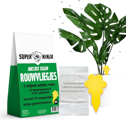Super Ninja Aaltjes tegen Rouwvliegjes Nematoden met 10 Gele Vangplaatjes