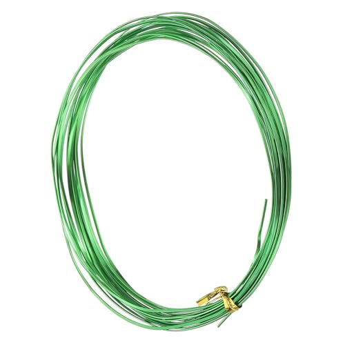 Image of uxcell 1 Rolls 24 Gauge Flat Aluminum Wire, 16.40 ft Soft Craft Wire for Flower Bonsai Crafts Carving DIY Bezel Sculpting Gem Metal Wrap, Green
