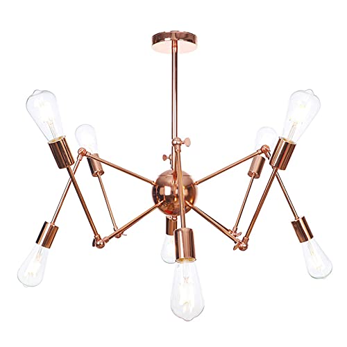 Lustre à bras oscillant réglable avec ampoules incluses éclairage 6/8 feux
