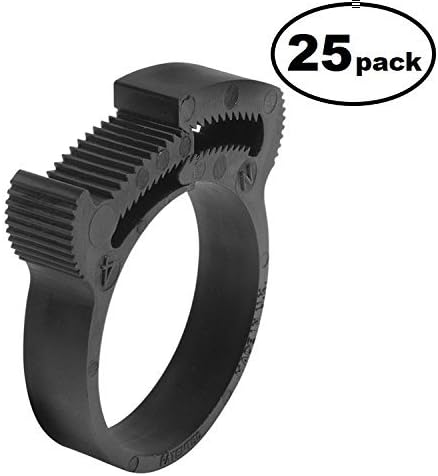 HCL Fasteners Herbie Clip Double Grip Hose Clamp, Size D 0.47"-0.54", Black, 25-Pack