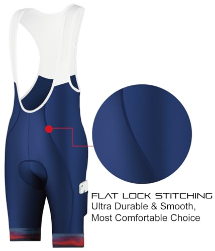Image of Ceroti Custom Apparel Service Men's Pro Long Inseam Cycling Bibs, Side Cargo Pockets Bibs Optional,Bike Shorts UPF50+