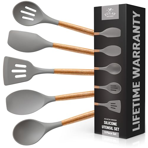 Zulay Kitchen Utensils Set Non-Stick Silicone Cooking
