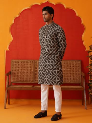 Image of Jompers Embroidered Kurta Pyjama Set For Men (,)