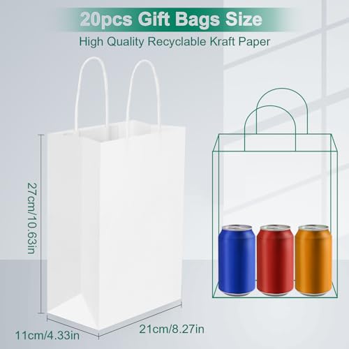 20 Pcs Large White Paper Bags - Image 2