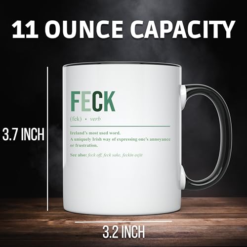 Taza de café divertida de cerámica multicolor 11 onzas miniatura 3