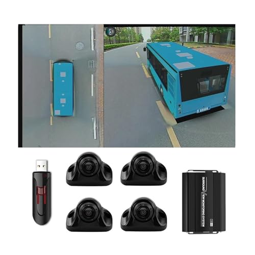 Car 360° Bird's Eye View Camera System (3D+1080P) 360 Surround Seamless View Recorder Is Suitable For Travel Bus(BSD version)