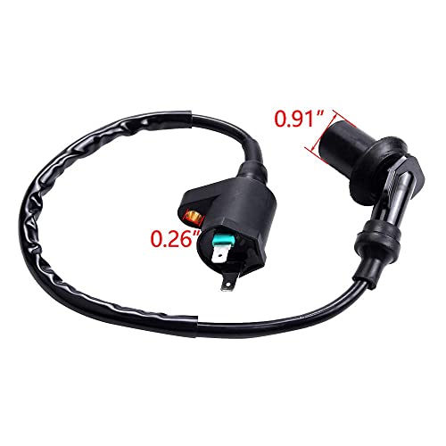 Physeed Gy6 Ignition Coil For Chinese 50Cc 125Cc 150Cc Mopeds Scooters Atvs Go Karts Quad Pit Bikes With Cr7Hsa A7Tc Spark Plug,Pack Of 2 Black High Performance Scooter Coil #TOP1