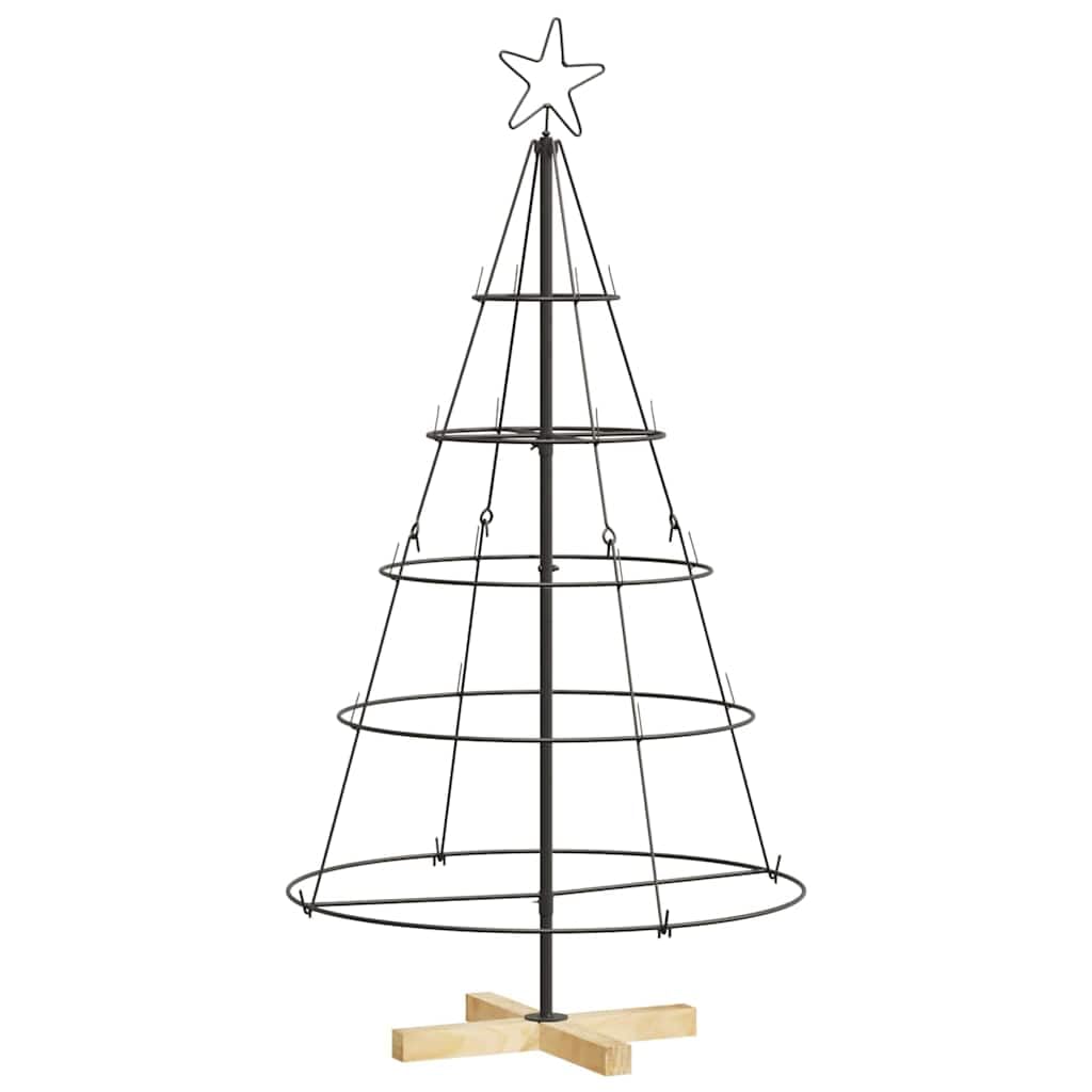 vidaXL Christmas Cone Tree - Black - 125 cm Steel